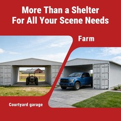 40’x36′ Shipping Container Roof Kit Heavy Duty Steel Shelter No Containers KJ
