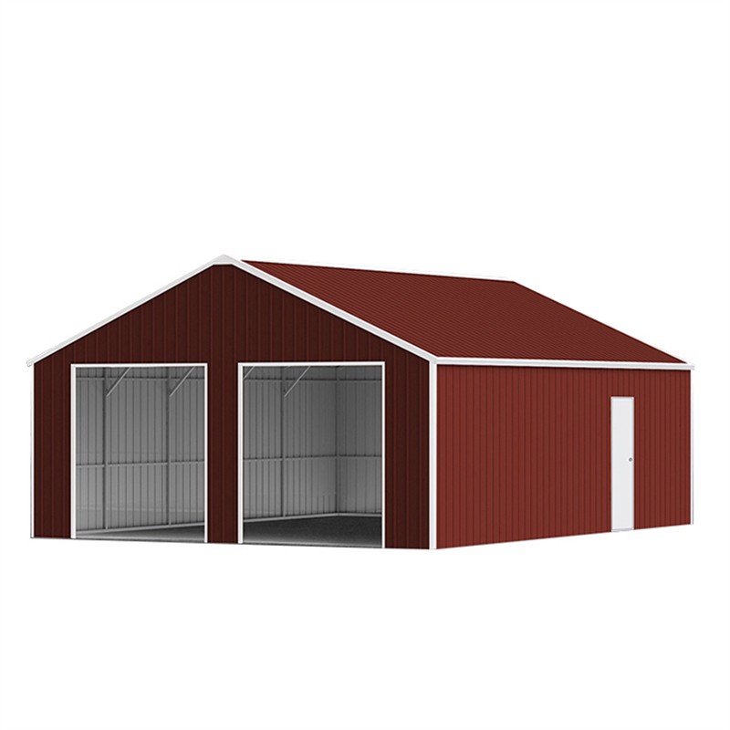 22x23ft Double Garage Steel Barn Shed Heavy Duty Galvanized Steel Storage Shed