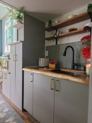 Tiny Home on Wheels, 8×24 Trailer with Hookups, Sleeping Loft