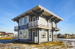 MODERN LOG HOUSE KIT #LH-215-1 ECO FRIENDLY WOOD PREFAB DIY BUILDING CABIN HOME