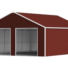 22FT x 23FT Steel Barn Shed – Double Garage Storage, Galvanized Structure,