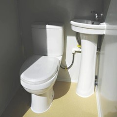 Bastone 2-Stall Portable Restroom w/ Sink for Construction Sites & Outdoor Event