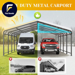 20′ X 20′ Metal Carport with Updated Roof & Enhanced Base Heavy Duty Canopy