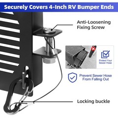Aluminum RV Bumper End Cap 2 Pack, Fits 4-Inch Square Camper Bumpers, black