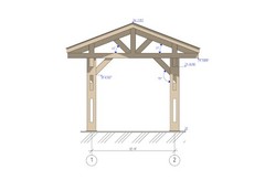 400 sq.ft. 13’x27′ PREMIUM HEAVY TIMBER CARPORT FOR RV CARS PAVILION WOOD PREFAB