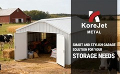 12’x20′ Prefabricated Steel Garage Shed,Heavy Duty Carport with Doors White KJ