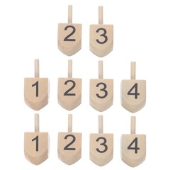 10 Pcs Festive Wooden Top Dreidel Craft Decor Chanukah Party Favor Dreidels