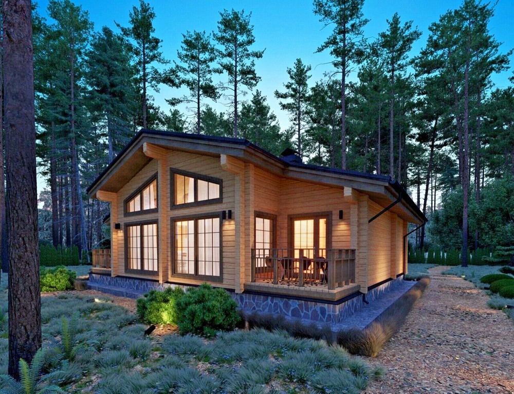 1440sq.ft LOG HOUSE KIT #LH-135 ECO FRIENDLY WOOD PREFAB DIY BUILDING CABIN HOME