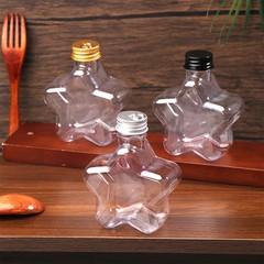 200ML Star Plastic Bottle Clear Milk Tea Coffee Water Bottle Drinking Bottles