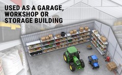 33′ x 25′ x 14′ Metal Car Garage/Outdoor Storage Shed/Heavy-Duty Steel Barn