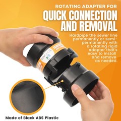TonGass (Combo Pack) RV Sewer Hose Fitting Adapter Not Threaded Port, Black