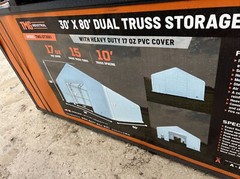 30×80 Double Truss Hoop Building Storage Shelter 17 Oz Canvass Fabric New
