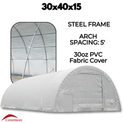 30x40x15 30 oz. PVC Fabric Canvas Storage Shelter Building Hoop Barn boat shop