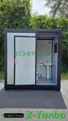 New Economical Steel Frame Semi-permanent Portable Shower Toilet Combo Bathroom