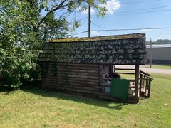 12×12 wooden log cabin storage buildings sheds, one bedroom, two side windows