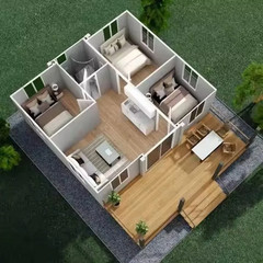 Luxury 40Ft 20Ft Container Tiny House Prefabricated Double-Wing Folding Mobile R