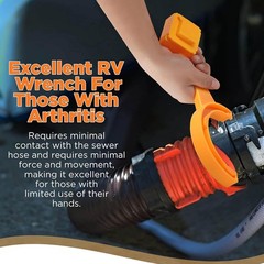 TonGass (2-Pack, Orange Universal Fit RV Sewer Hose 2 Wrench+4 Gasket,