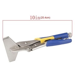 Firm Steel Flat Jaw Sheet Metal Grip Ergonomic Rubber Handle 10Inch