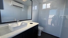 2 Station Portable Restroom Trailer 7′ x 14′ Unisex, Upscale Design