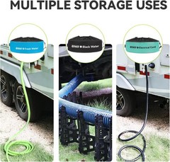 RVMATE RV Hose Bags 3 Pack, Waterproof Storage 3-bag set, Black,Blue,Green