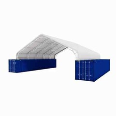 40’x40’x15′ Double Truss Peak Container Canopy Shelter 22oz PVC Canopy Shelter