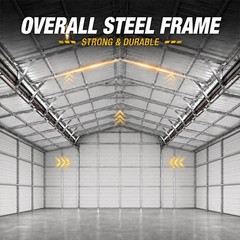 42x30x15′ Metal Car Garage Outdoor Storage Shed Galvanized Steel Barn USA Stock