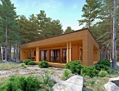 LOG HOUSE KIT #104 MAX ECO FRIENDLY WOOD PREFAB DIY BUILDING CABIN HOME MODULAR