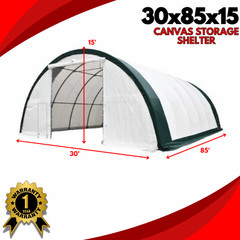 30x85x15 GM Canvas Fabric Storage Building Shelter Shop Hoop Barn/Car Garage