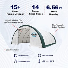 30’x85’x15′ Single Truss Storage Shelter 26oz PE Fabric Hoop Building