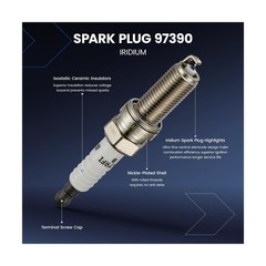Set of 4 Ignition Coil Pack UF672 and Iridium Spark Plug 97390 4 Pa… Fast Ship