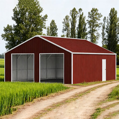 22x23ft Double Garage Steel Barn Shed Heavy Duty Galvanized Steel Storage Shed