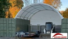 Covermore 20×40 (15 oz PVC) upgraded Conex Container Mounted Canopy Shelter