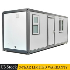 7ftx20ft Portable Office w/ Bathroom Steel Frame Double-Glazed Openable Windows