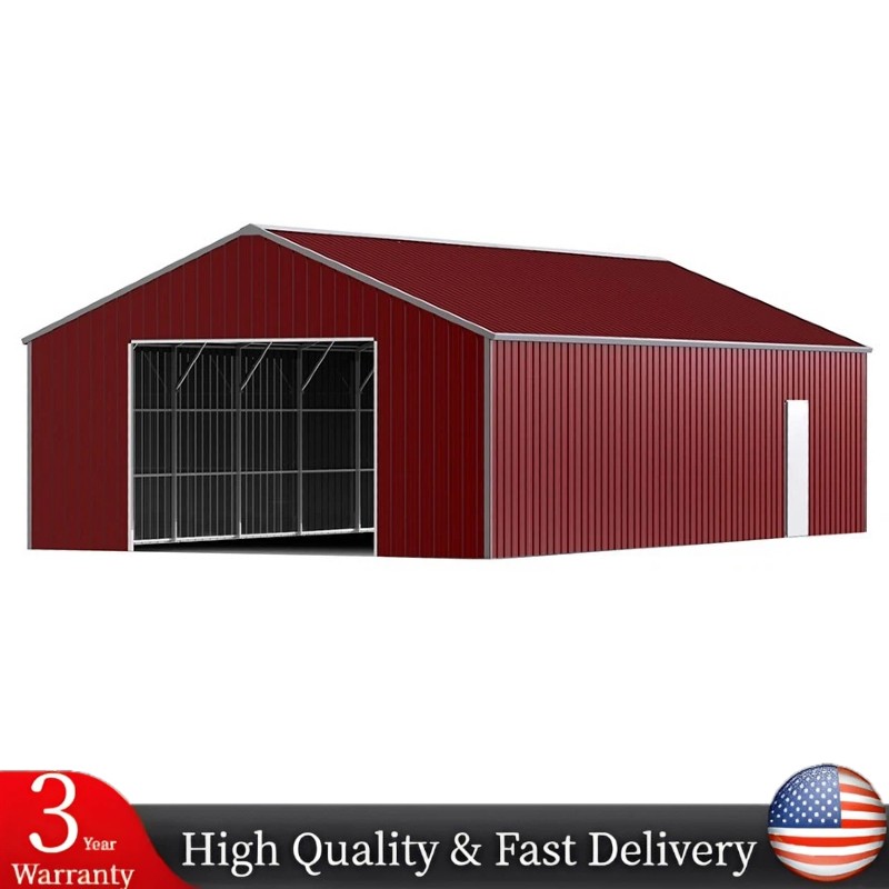 46x25x15FT Heavy-Duty Metal Garage Barn Shed Reinforced Steel Carport 1150 sq.ft