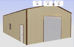 24x35x12 Steel Building delivered & installed $14,790 Check for states available