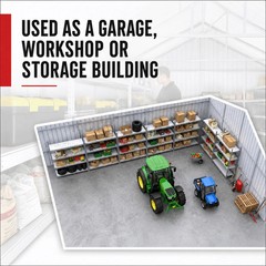 45′ x 25′ x 14′ Outdoor Storage Shed Reinforced Steel Structure Barn Car Garage