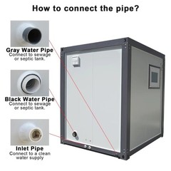 Bastone Private Toilet Stalls w/ Sink &Showers Mobile Toilet Portable Restrooms