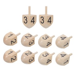 10 Pcs Festive Wooden Top Dreidel Paint Blank Ornaments for Crafting