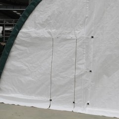 30’x85’x15′ Single Truss Storage Shelter 26oz PE Fabric Hoop Building
