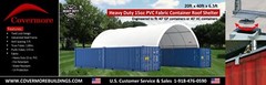 Covermore 20×40 (15 oz PVC) upgraded Conex Container Mounted Canopy Shelter