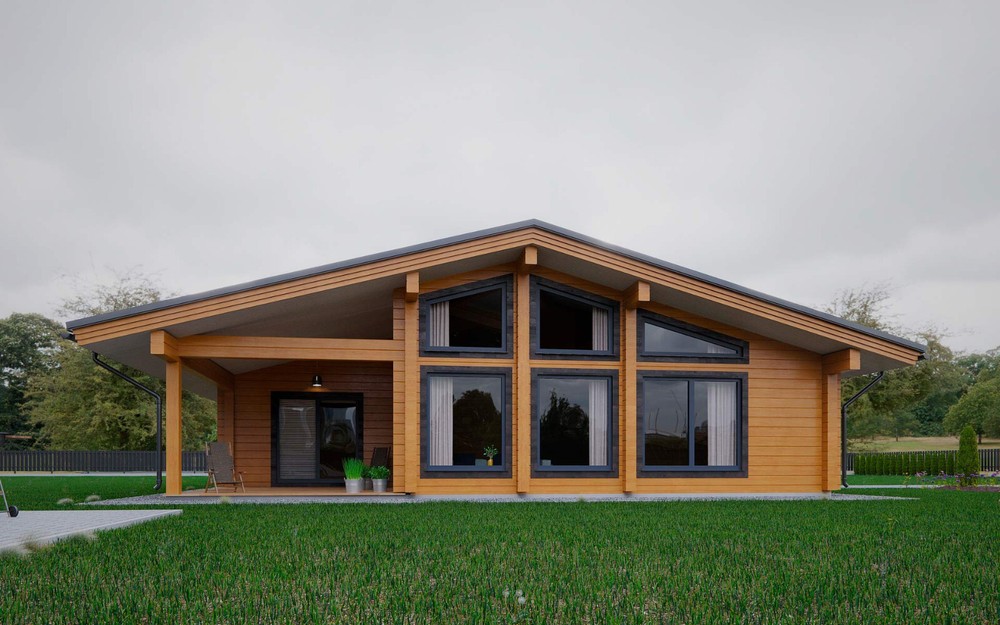 PREFAB LOG CABIN HOME KIT WOODEN SHELL 1553 ft² / 144.3 m – DISCOUNT CARD 3% off