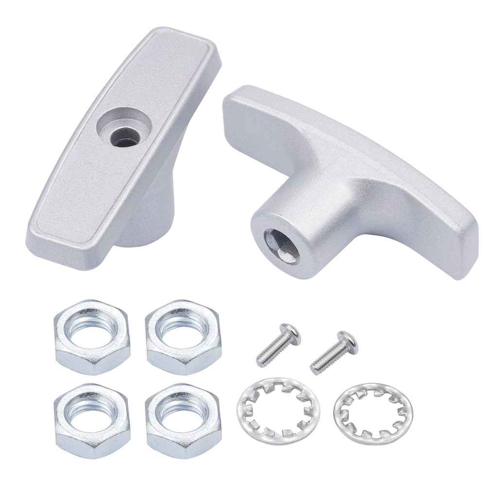 Bolaxin 2 PCS Metal RV Waste Valve Handle Kits, with 4 Nuts 2 Screws 2 Gray