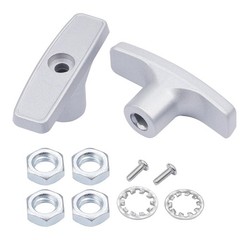 Bolaxin 2 PCS Metal RV Waste Valve Handle Kits, with 4 Nuts 2 Screws 2 Gray