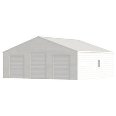 39x39ft Heavy-Duty Steel Barn with 3 Rolling Doors