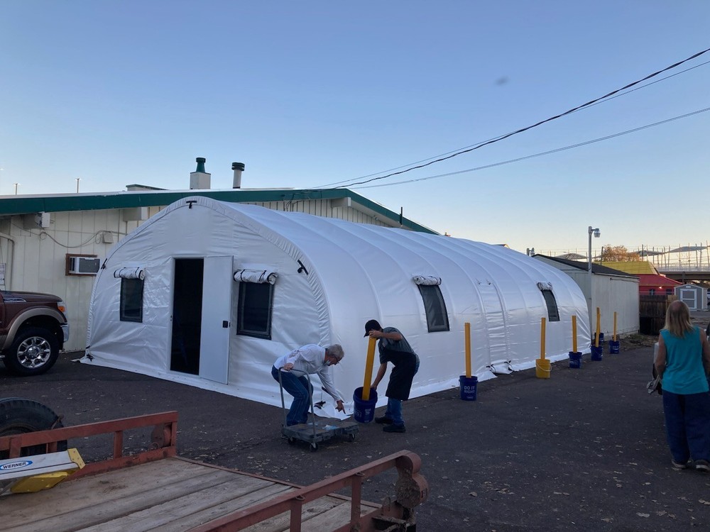 TENT All weather Steel Frame Fabric Quonset 22′ X 40′ X 10’5″ Insulated
