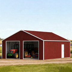22x23ft Double Garage Steel Barn Shed Heavy Duty Galvanized Steel Storage Shed