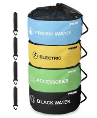 PR1ME 4 Pack Waterproof RV Hose Bag Storage, Utility 18 X 18 Inches, Blue