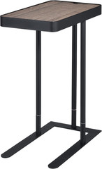 Soren Industrial 20 In. Metal C-Shaped Height Adjustable Side Table with Hidden