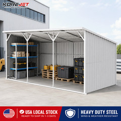 25’x12′ Heavy Duty Metal Storage Shelter Industrial Equipment Warehouse Shed