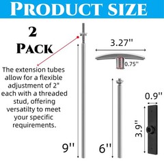 Acshio 2 Pack RV Waste Valve Handle Replacement, Universal Fit Silvery